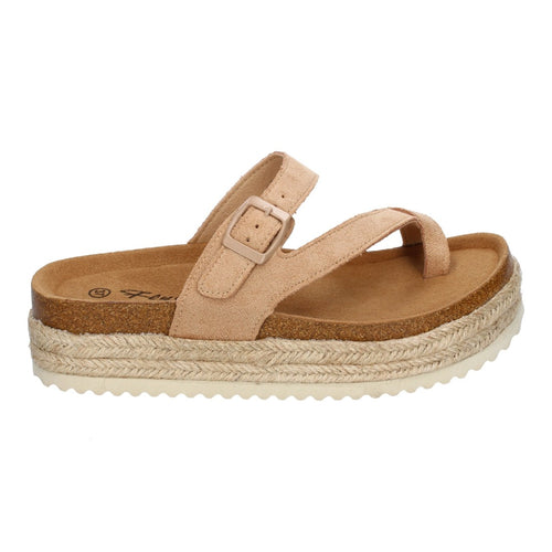 Sandalia Tipo Esclava con Plataforma -Kaki