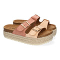 Sandalia plataforma yute doble Hebilla - M-239-Rosa