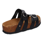 Sandalias Planas para Mujer con Doble Hebilla Ajustable – Diseño Bio Moderno y Cómodo  -Negro