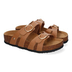 Sandalias Planas para Mujer con Doble Hebilla Ajustable – Diseño Bio Moderno y Cómodo  -Taupe