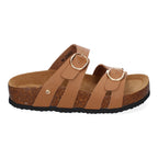 Sandalias Planas para Mujer con Doble Hebilla Ajustable – Diseño Bio Moderno y Cómodo  -Taupe