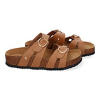 Sandalias Planas para Mujer con Doble Hebilla Ajustable – Diseño Bio Moderno y Cómodo  -Taupe