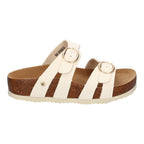 Sandalias Planas para Mujer con Doble Hebilla Ajustable – Diseño Bio Moderno y Cómodo  -Beige