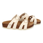 Sandalias Planas para Mujer con Doble Hebilla Ajustable – Diseño Bio Moderno y Cómodo  -Beige