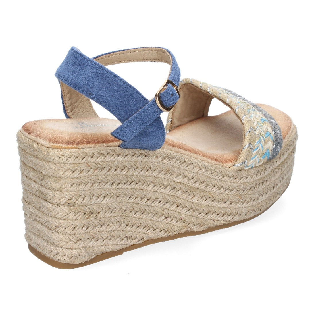 Sandalia de Cuña Mujer – Pala Trenzada -Azul