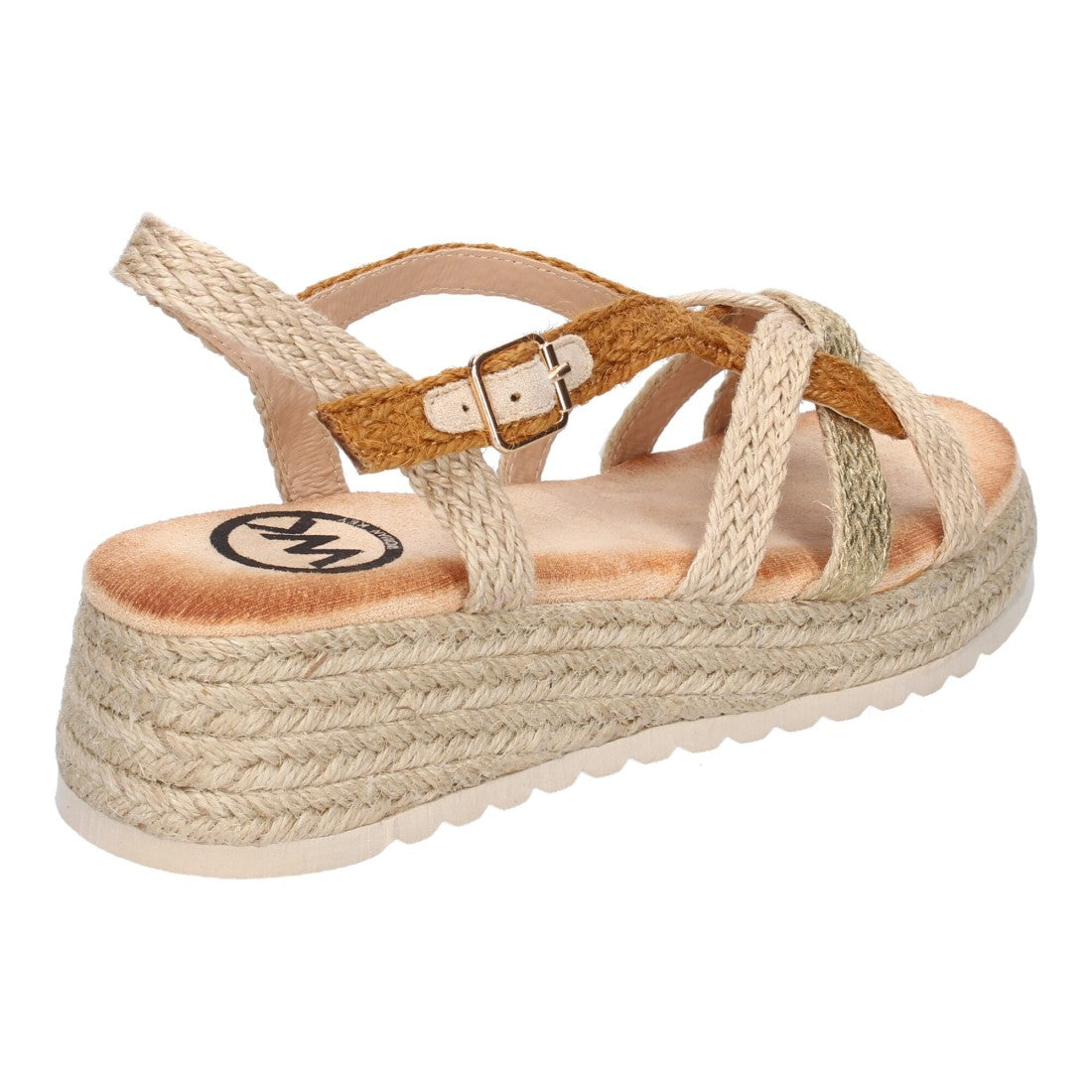 Sandalia de Plataforma con Tiras Cruzadas -Camel