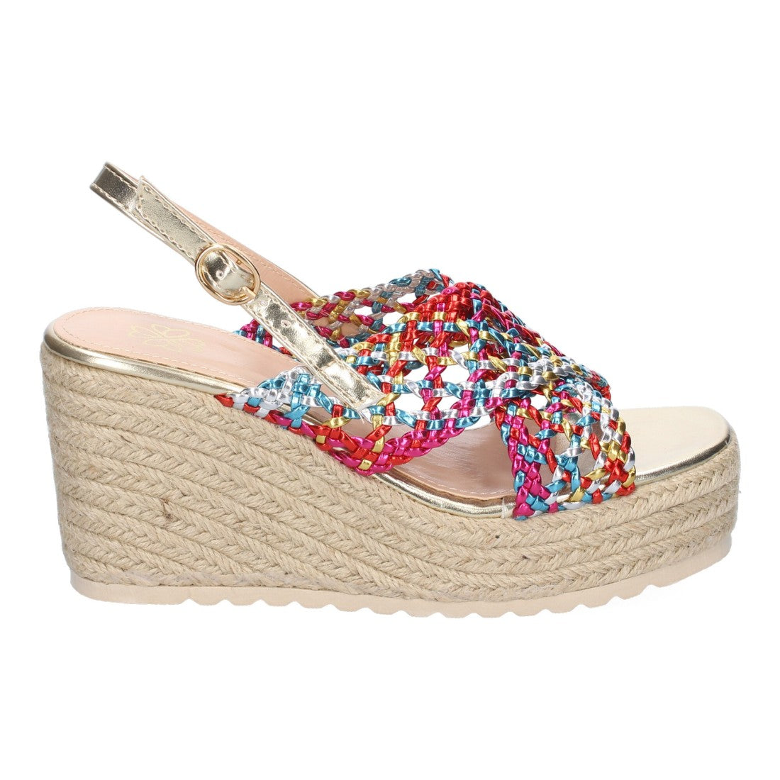 Sandalia de Cuña en jute – Pala Trenzada y Hebilla Ajustable - Multi