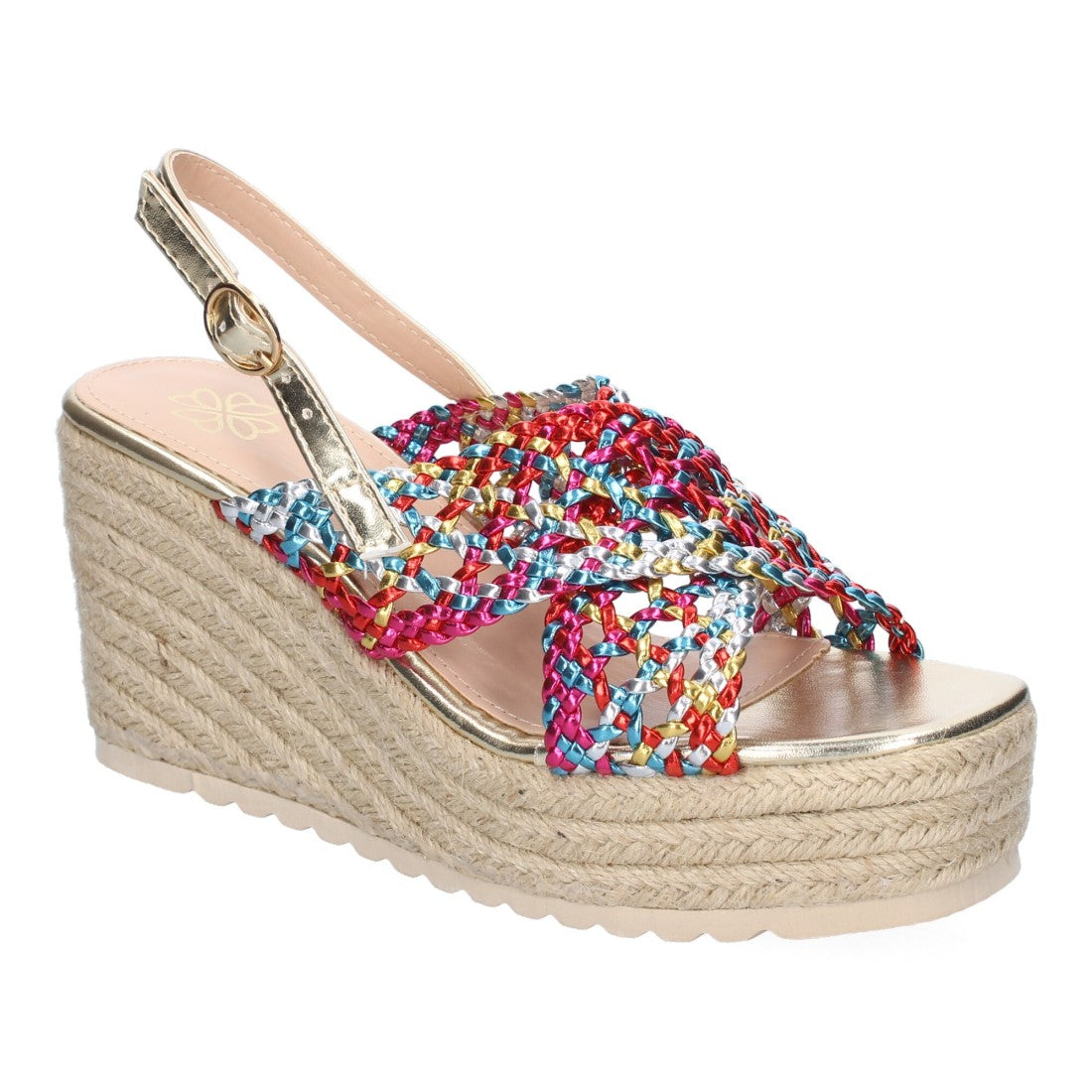 Sandalia de Cuña en jute – Pala Trenzada y Hebilla Ajustable - Multi