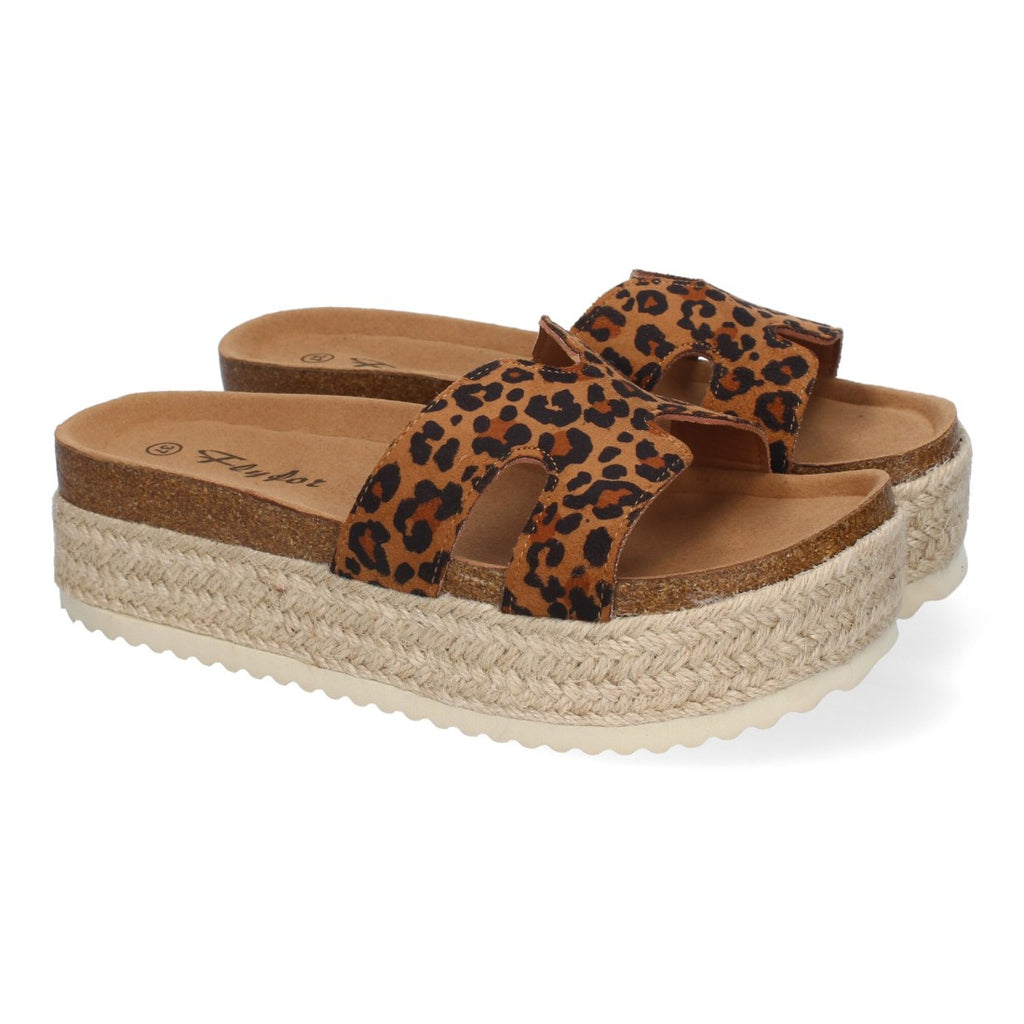 Sandalias Plataforma Bio -Leopardo