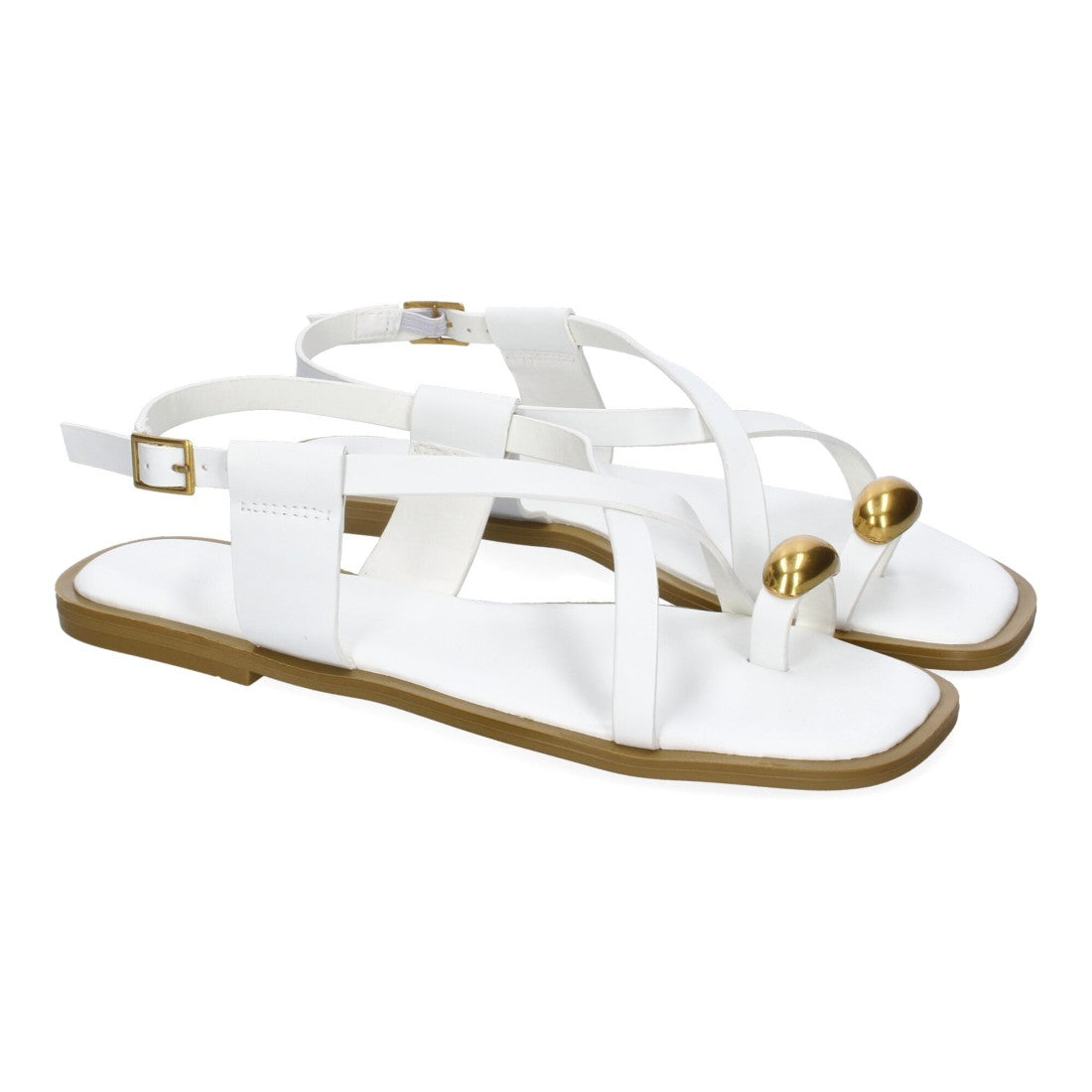 Sandalias Tiras Finas Mujer - TC-1U1-Blanco