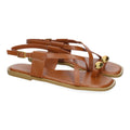 Sandalias Tiras Finas Mujer -Camel