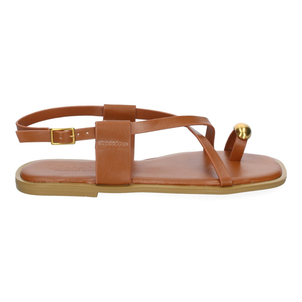 Sandalias Tiras Finas Mujer -Camel