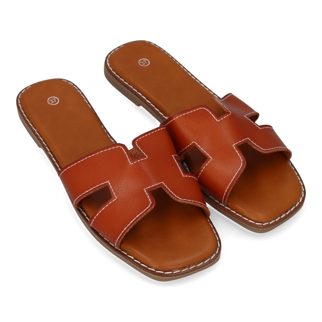 Sandalias con Pala Decorada-Camel