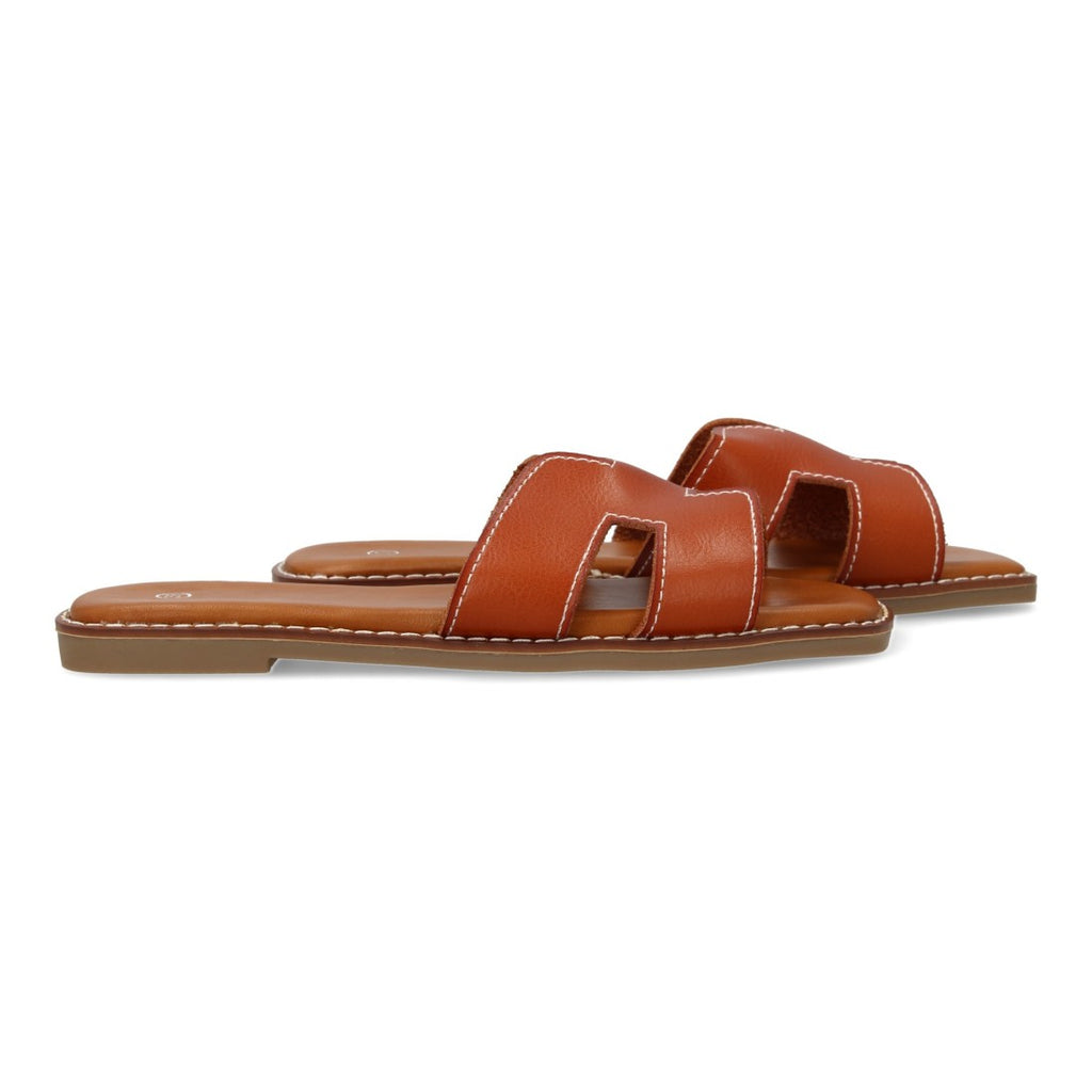 Sandalias con Pala Decorada-Camel