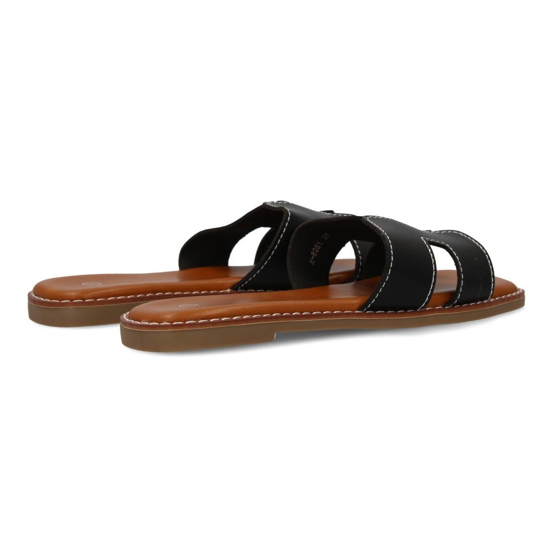 Sandalias con Pala Decorada -Negro
