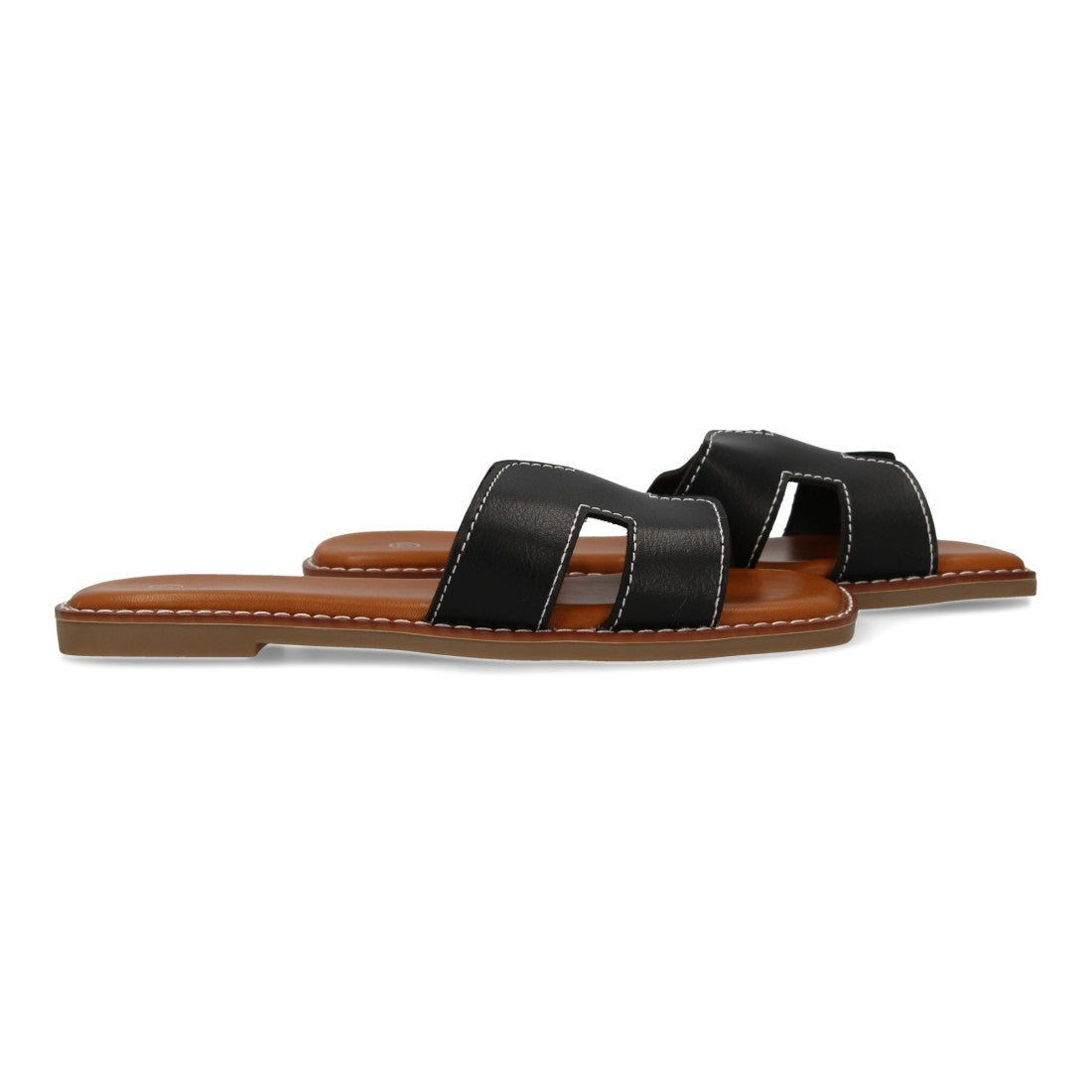 Sandalias con Pala Decorada -Negro