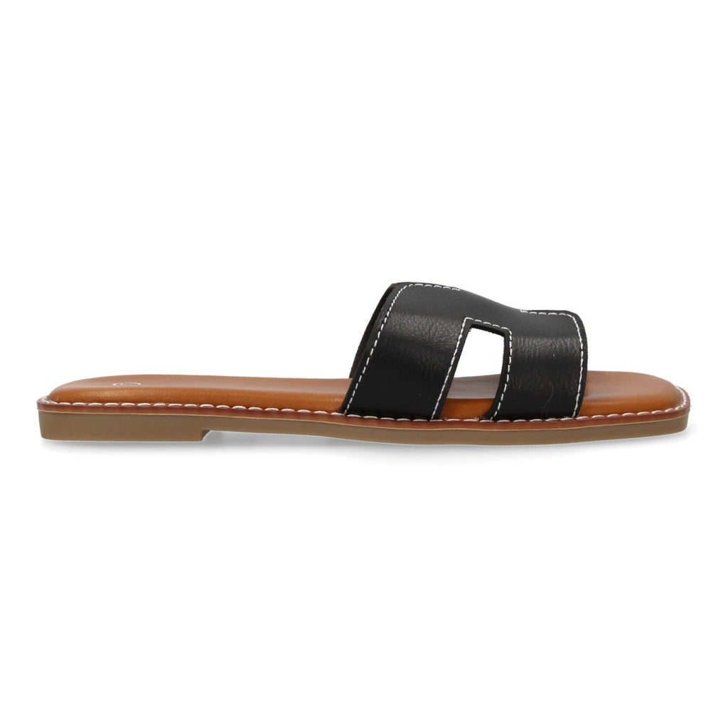 Sandalias con Pala Decorada -Negro