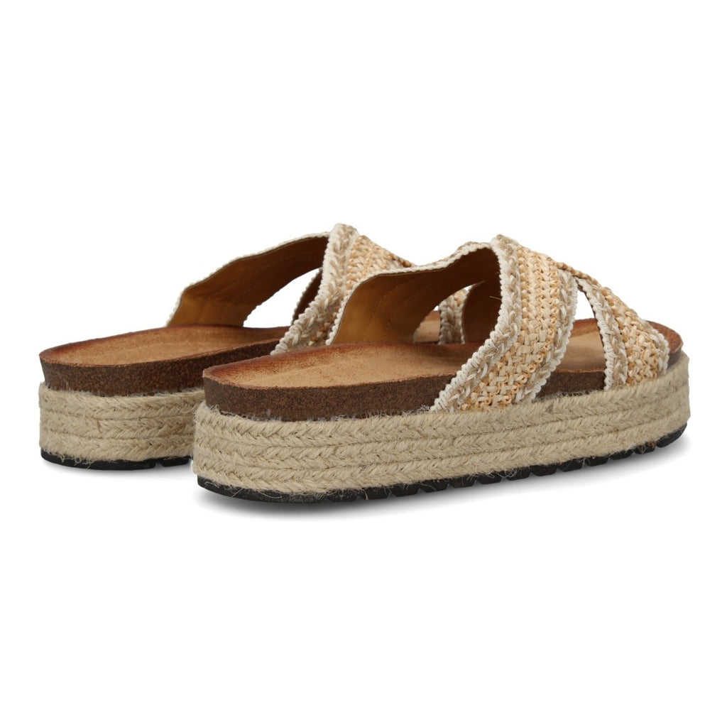 Sandalia Plana Trenzada – Look Veraniego -Beige
