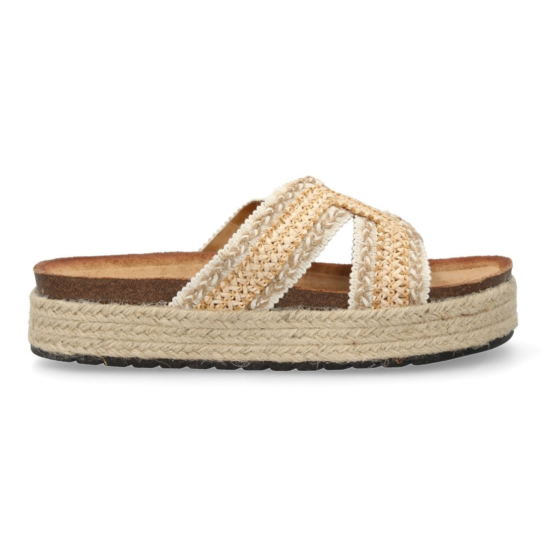 Sandalia Plana Trenzada – Look Veraniego -Beige