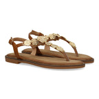 Sandalias planas para mujer comodas elegantes con detalles brillantes-TF5552-Oro