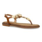 Sandalias planas para mujer comodas elegantes con detalles brillantes-TF5552-Oro