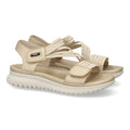 Sandalia Plana Mujer con Doble Velcro -Oro