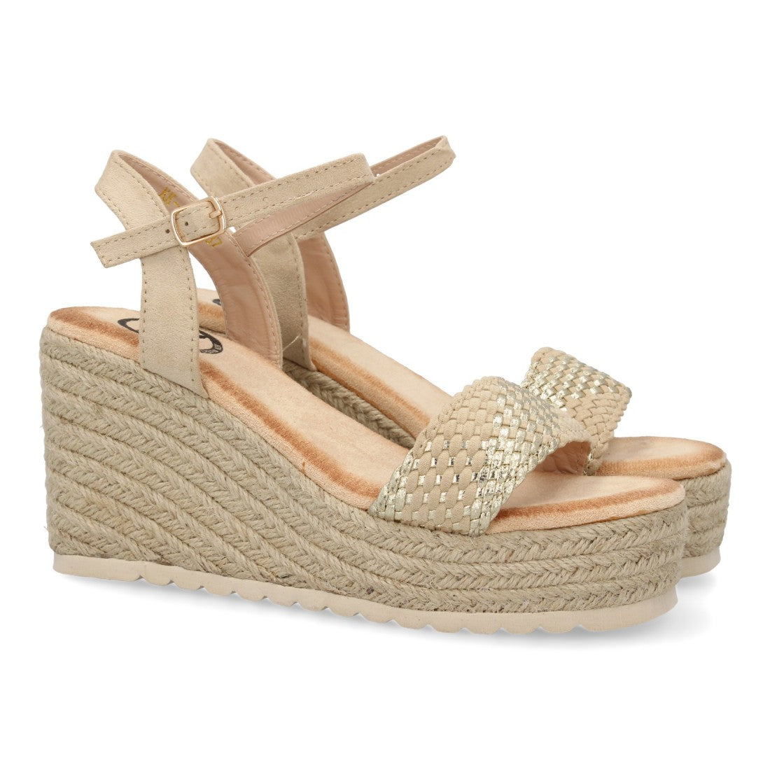 Sandalia de Cuña en Yute Mujer -Beige
