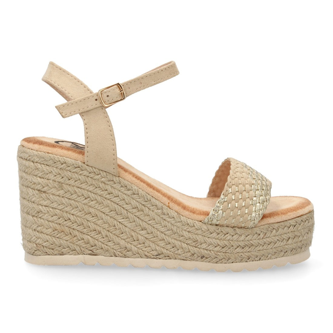 Sandalia de Cuña en Yute Mujer -Beige