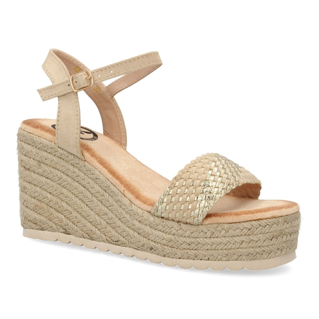 Sandalia de Cuña en Yute Mujer -Beige