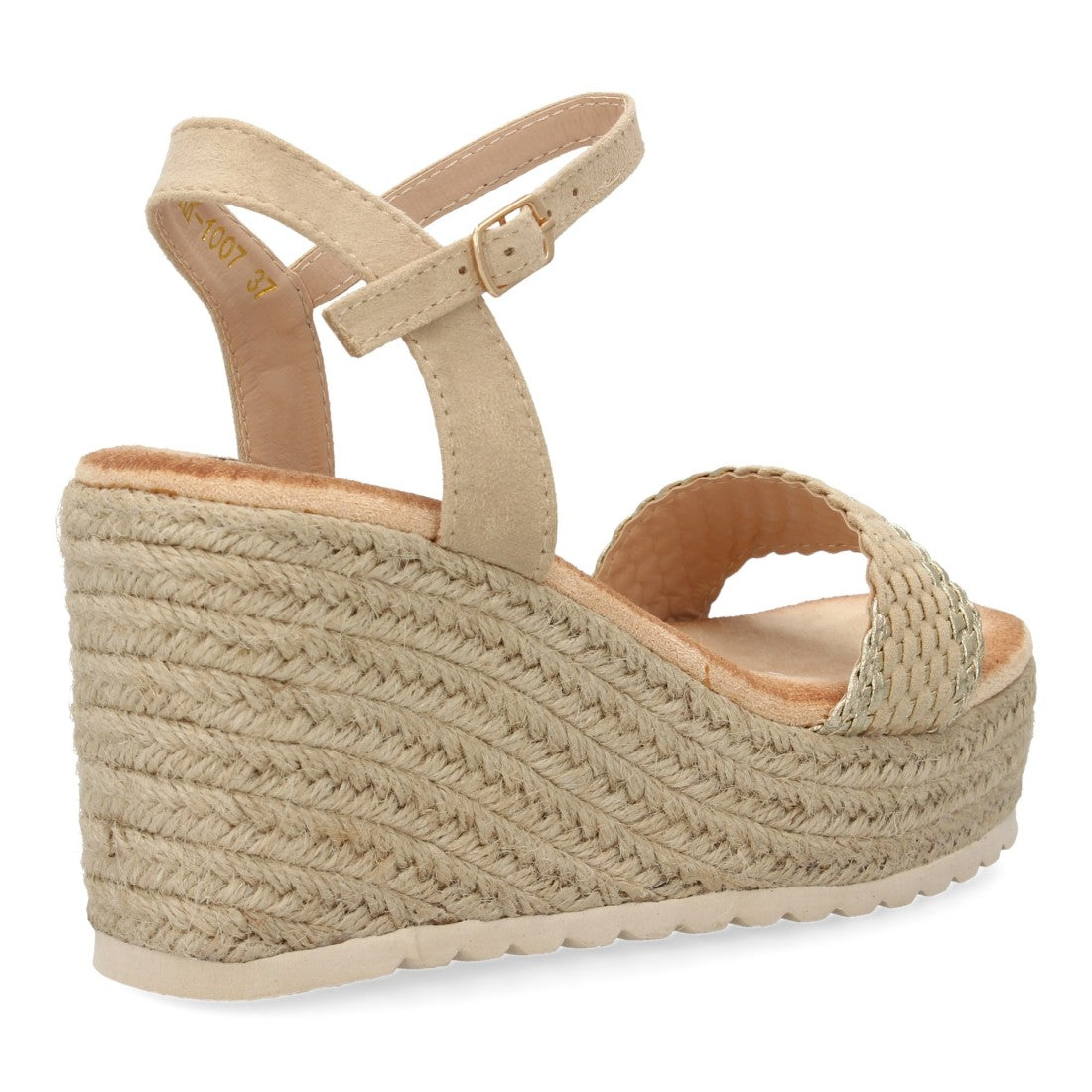 Sandalia de Cuña en Yute Mujer -Beige