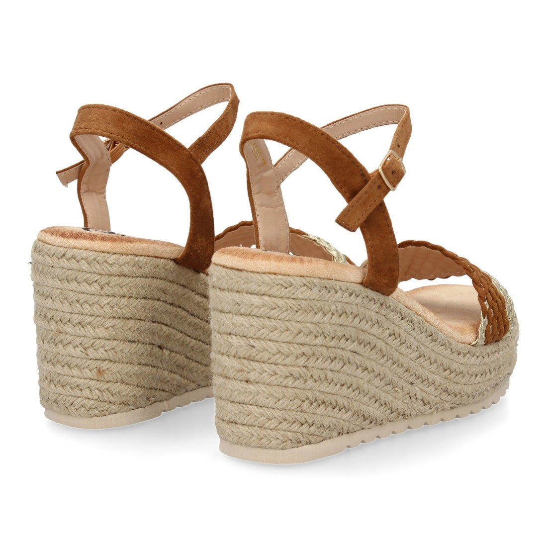Sandalia de Cuña en Yute Mujer -Camel