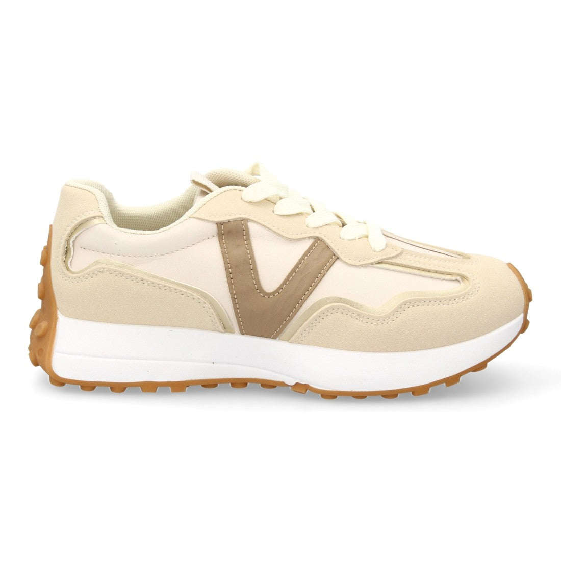 Zapatilla Casual  con Detalle en “V” - SL-762-Beige
