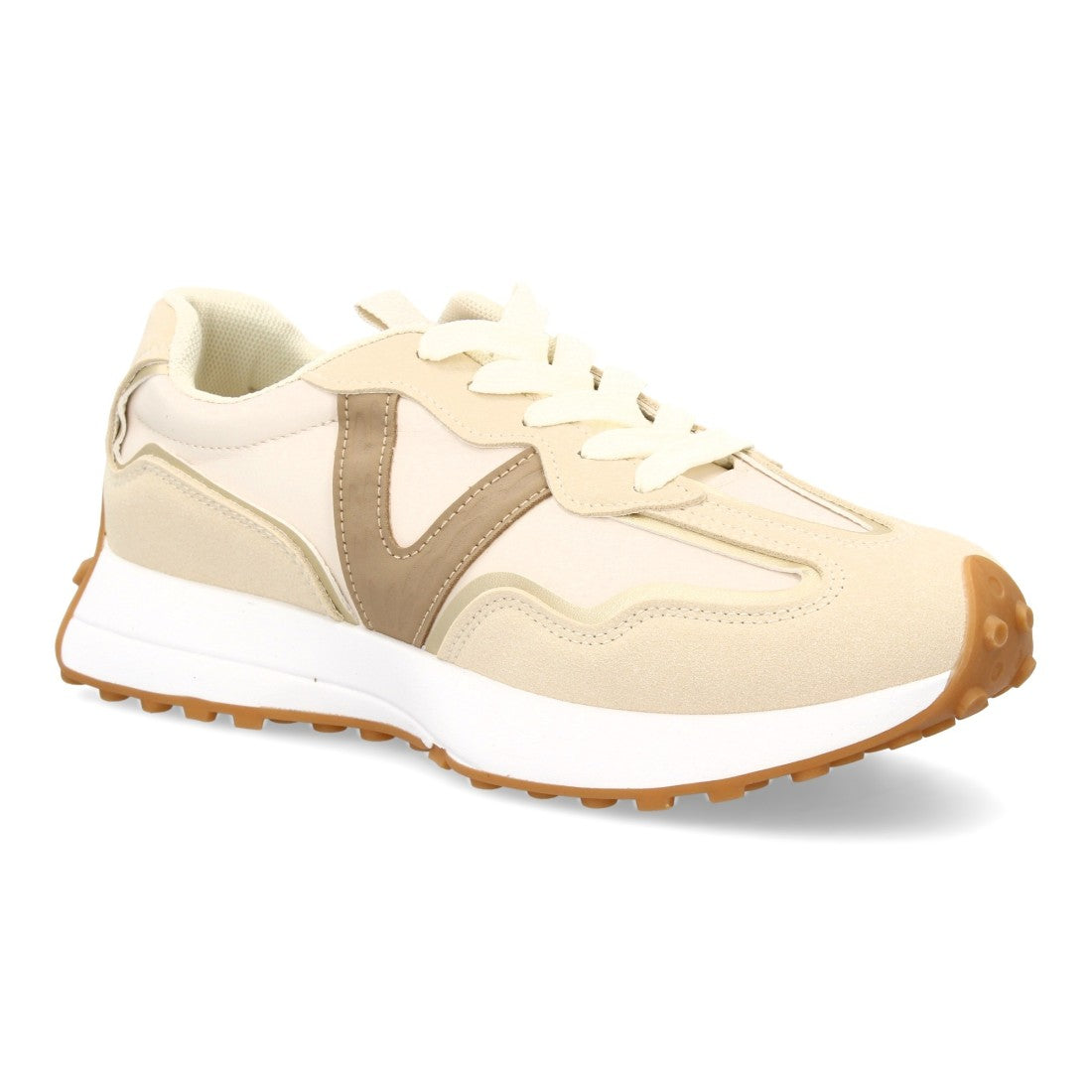 Zapatilla Casual  con Detalle en “V” - SL-762-Beige