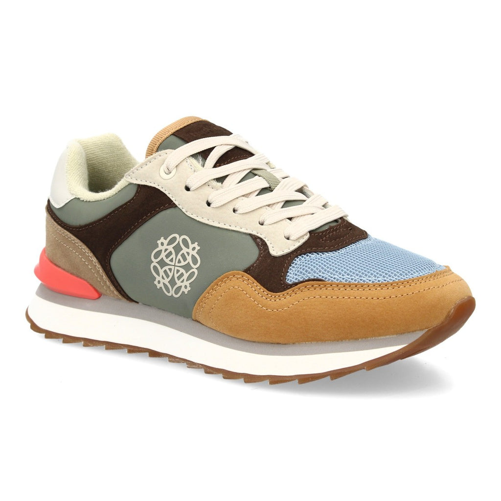 Zapatilla Urbana con Paneles Multicolor - con Detalle Rosa