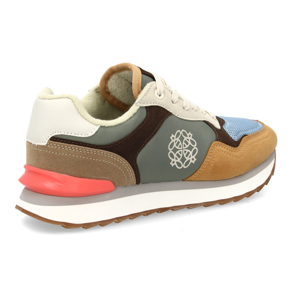 Zapatilla Urbana con Paneles Multicolor - con Detalle Rosa