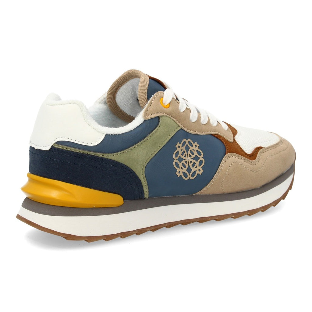 Zapatilla Urbana con Paneles Multicolor - con Detalle Amarillo