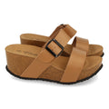 Sandalia de Cuña Bio con Pala Fina y Hebilla - M-08-Taupe