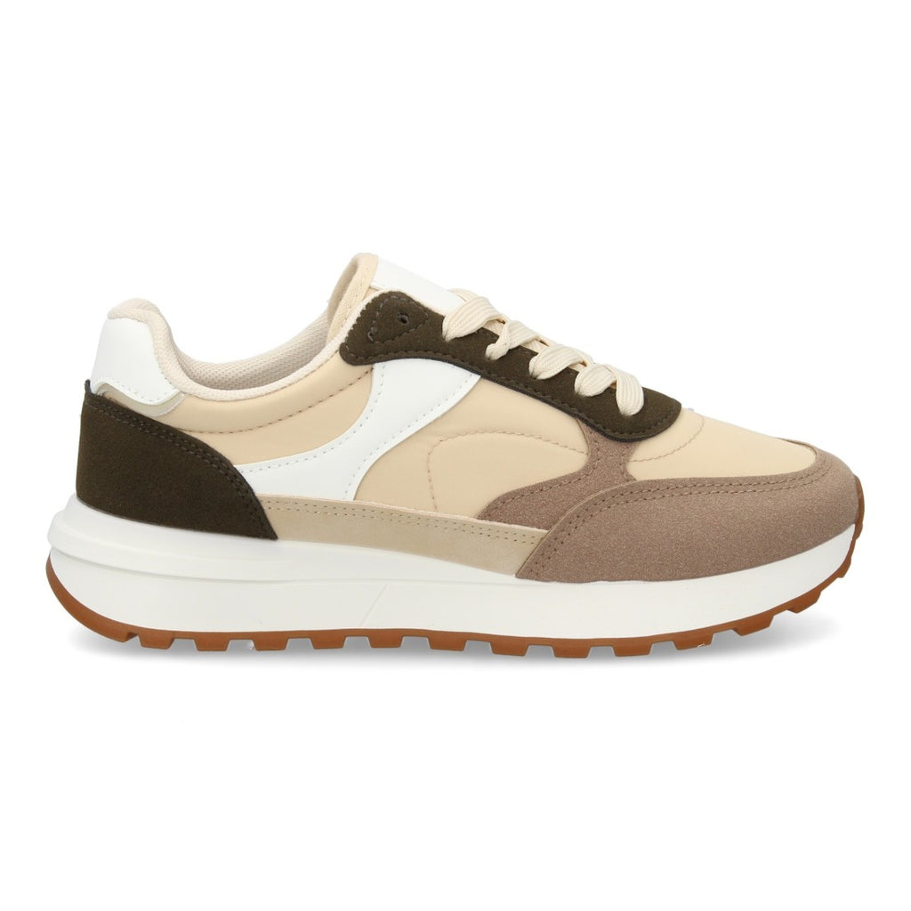 Sneaker Casual con Suela Amortiguada - Beige & Kaki