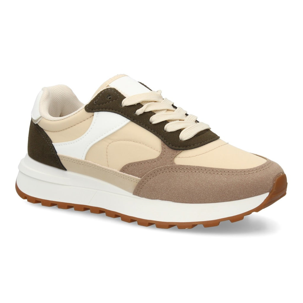 Sneaker Casual con Suela Amortiguada - Beige & Kaki