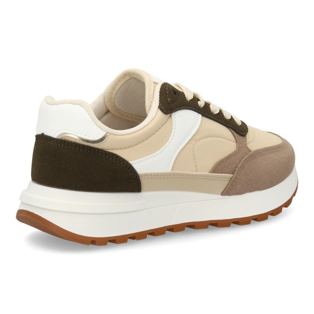 Sneaker Casual con Suela Amortiguada - Beige & Kaki