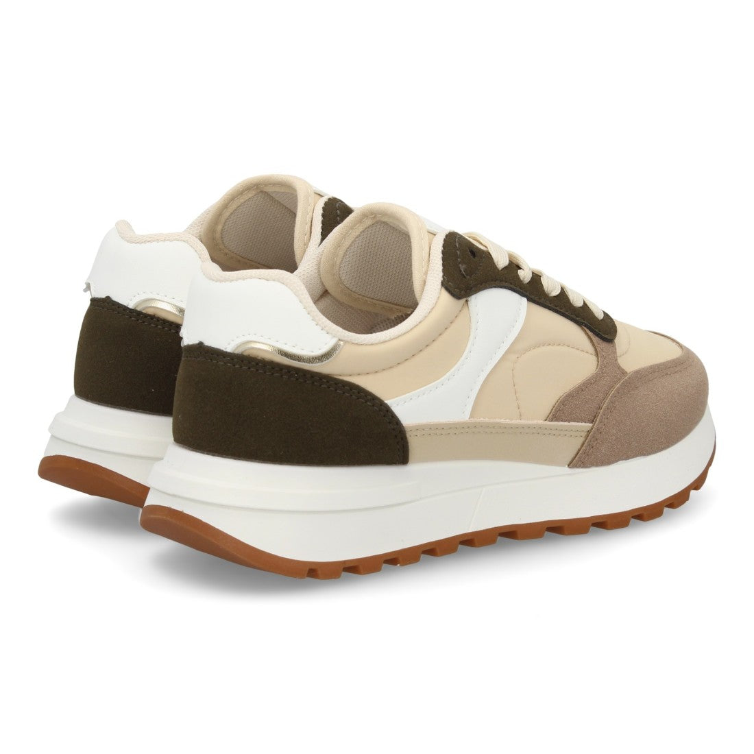 Sneaker Casual con Suela Amortiguada - Beige & Kaki