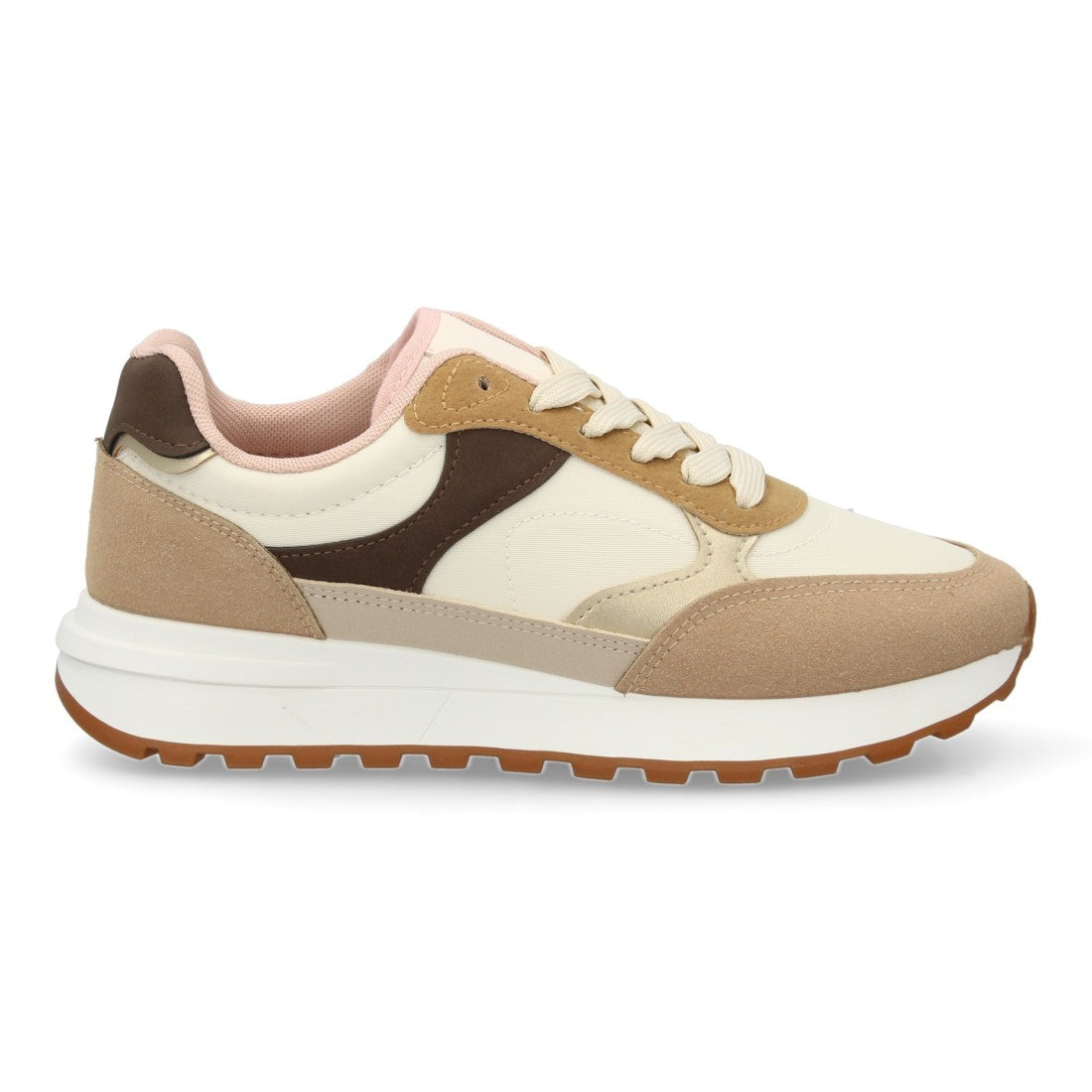Sneaker Casual con Suela Amortiguada  - Beige