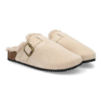 Zuecos Bio para Mujer con Forro de Borreguito – Máximo Confort para Otoño e Invierno  -Beige