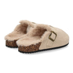Zuecos Bio para Mujer con Forro de Borreguito – Máximo Confort para Otoño e Invierno  -Beige
