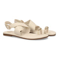 Sandalias planas elegantes mujer con adorno metálico - KK-1017-Beige