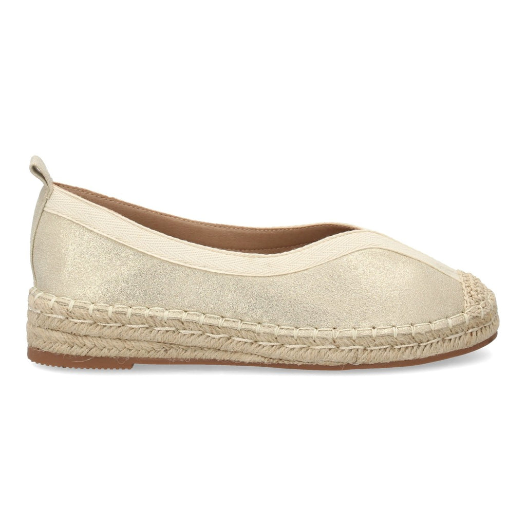 Alpargata plana cómoda diaria de yute para mujer - Oro