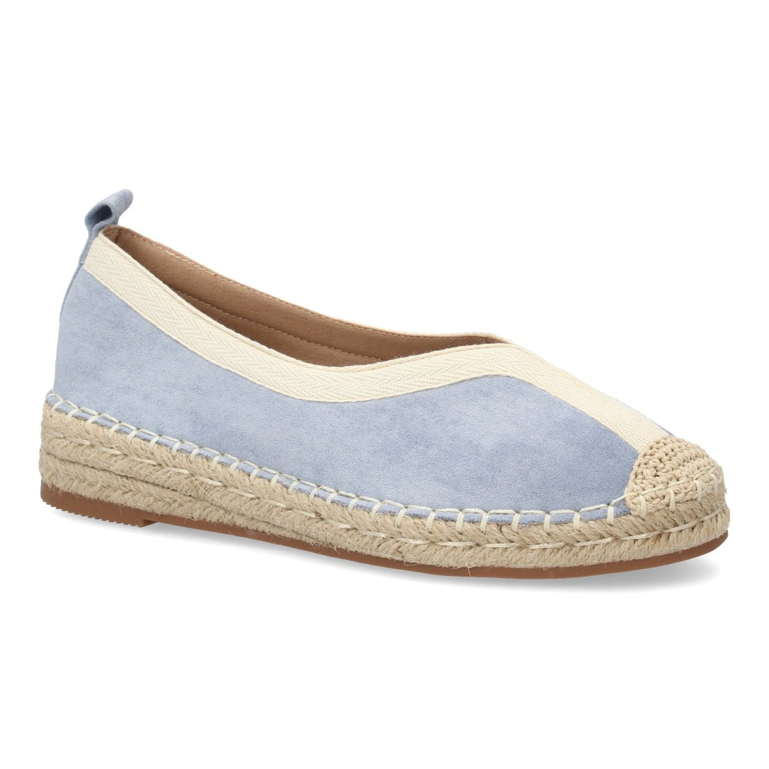 Alpargata plana cómoda diaria de yute para mujer - Azul