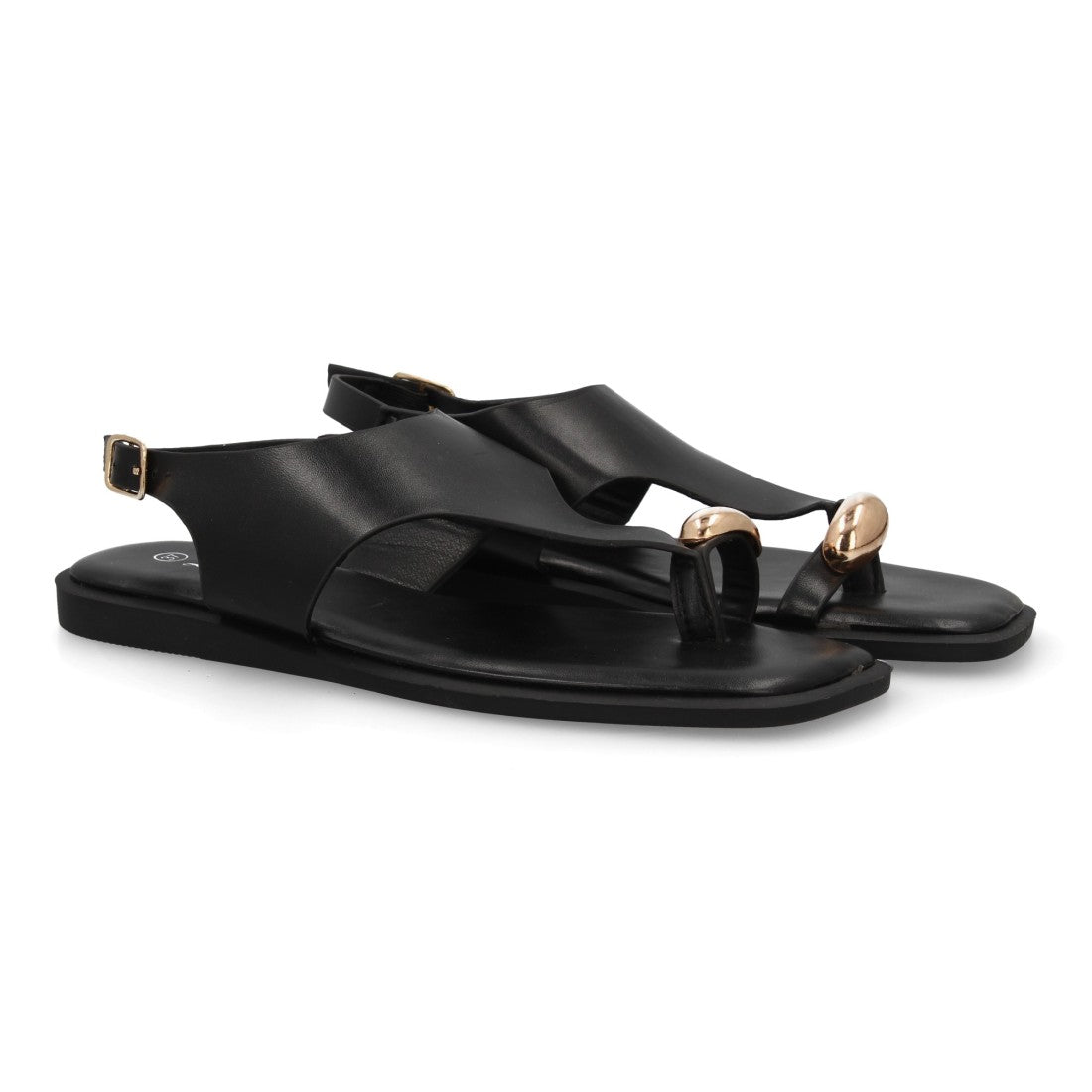 Sandalia plana moderna elegante para mujer - DD272-Negro