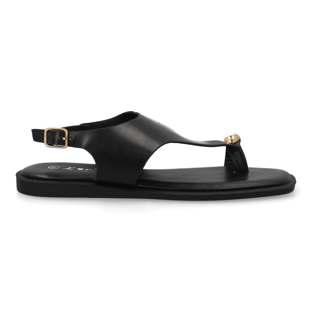 Sandalia plana moderna elegante para mujer - DD272-Negro