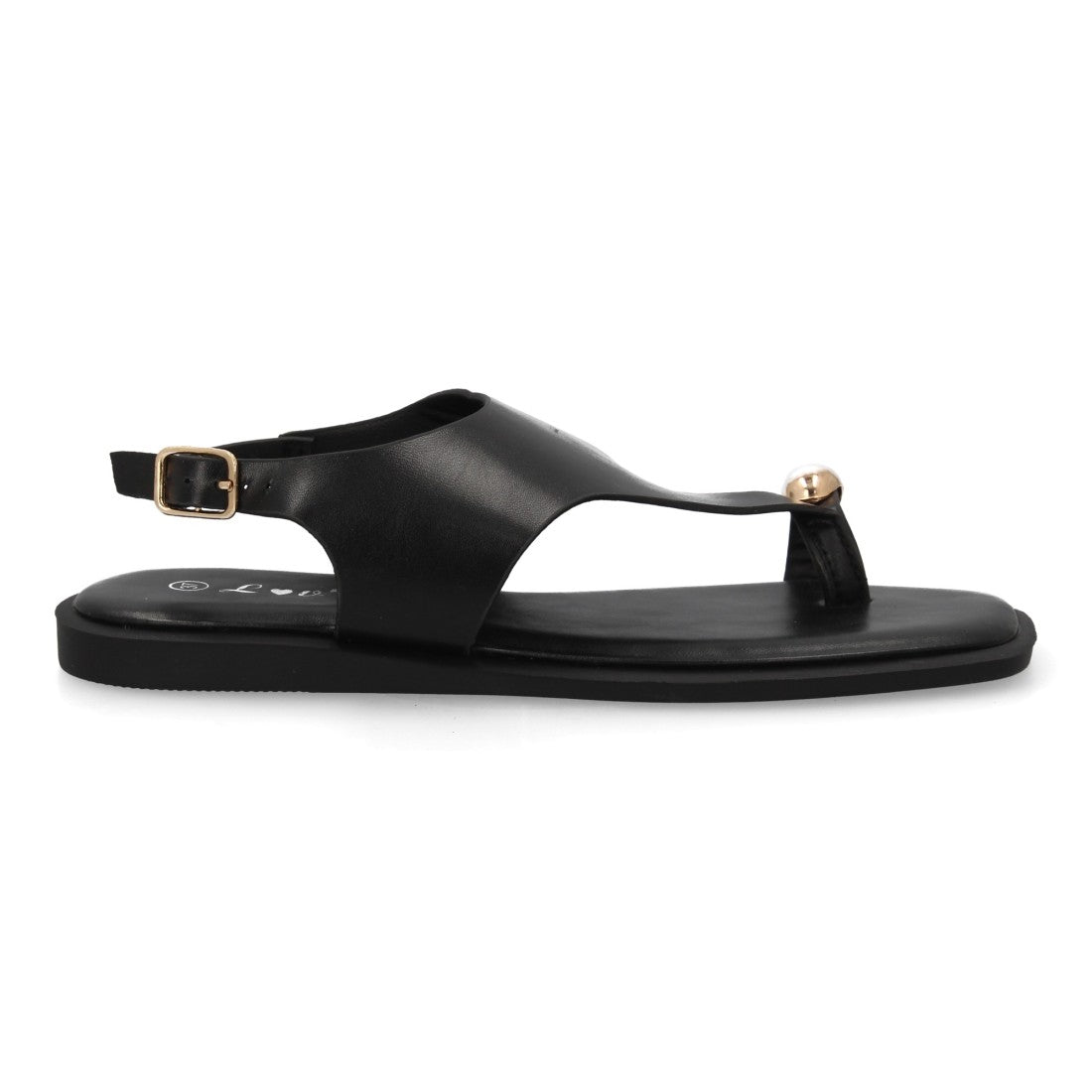 Sandalia plana moderna elegante para mujer - DD272-Negro
